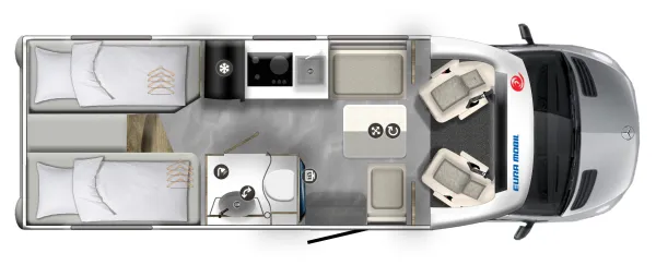 Tagesgrundriss Eura Mobil Xtura 686 EF