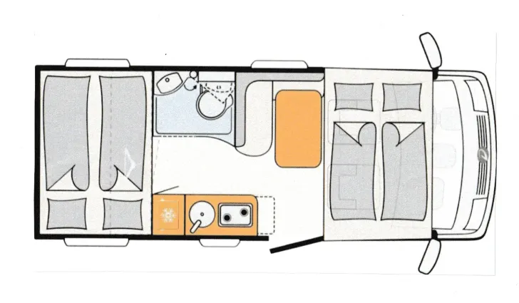Grundriss Nacht Dethleffs Globebus I 1 AHK Luftfederung Sat