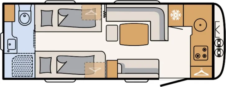 Grundriss Tag Dethleffs Beduin Scandinavia 550 BET
