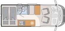 Grundriss Tag Dethleffs Globetrail Active 600 DS Fiat Schlafach+Markise