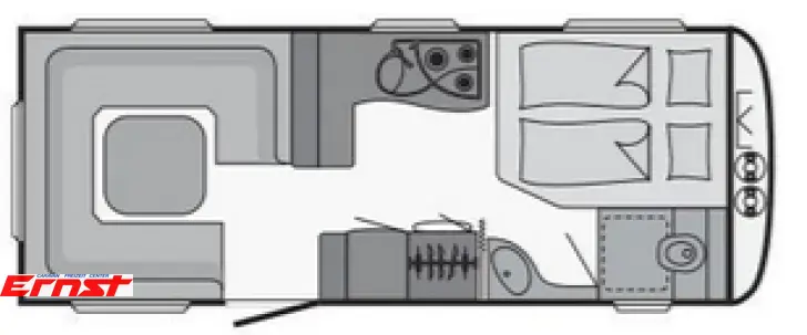 Grundriss Tag Dethleffs Beduin 565 DB