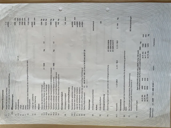 Grundriss Tag Hymer Eriba Nova GL 495 GL