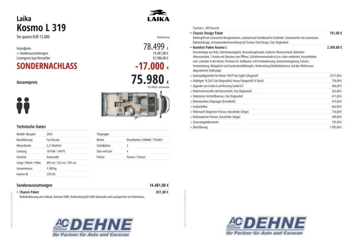 Fahrzeugbild Laika Kosmo L 319 Sie sparen EUR 15.000 #3