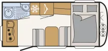 Grundriss Tag Dethleffs c-joy 420 QSH ähnlich Active
