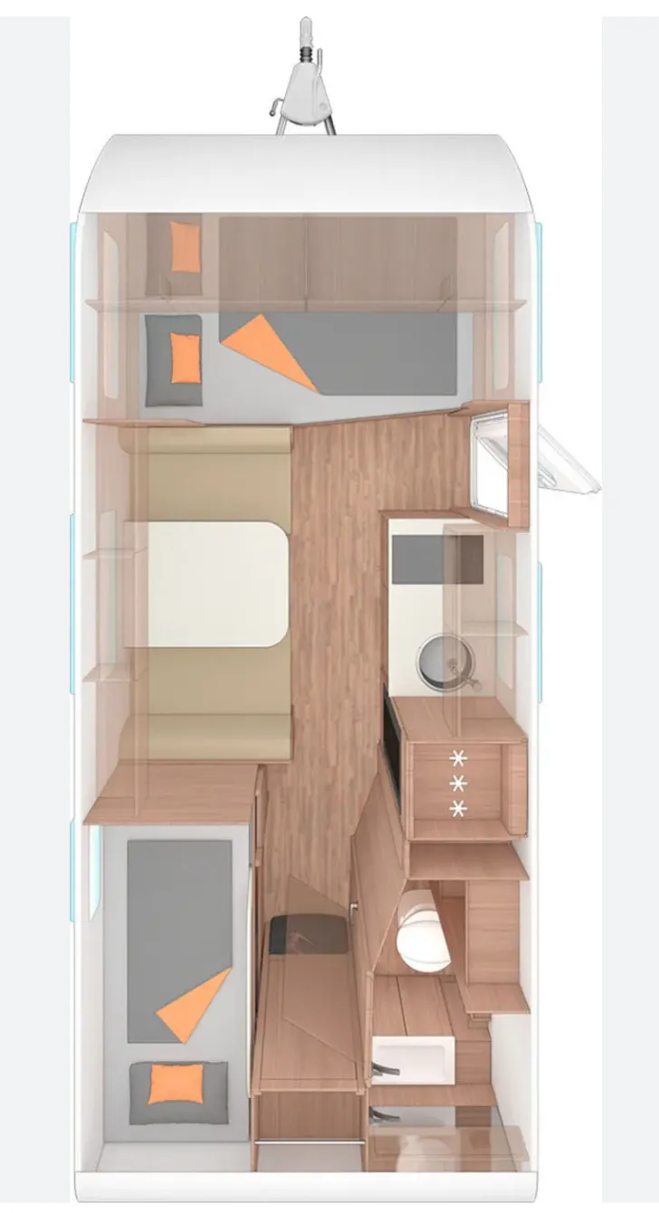 Grundriss Tag Weinsberg CaraTwo 500 QDK Sehr guter Zustand!