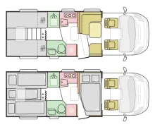 Grundriss Tag Adria Matrix Plus 670 SL Sehr gut gepflegt mi