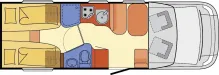 Grundriss Tag Dethleffs Advantage T 7051 EB Hubstützenanlage