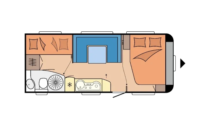 Grundriss Nacht Hobby De Luxe 545 KMF