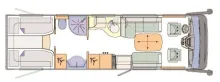 Grundriss Tag Concorde Liner 890 L I. Hand*Lounge*Gastank*SAT*TV