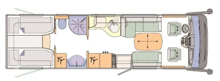 Grundriss Tag Concorde Liner 890 L I. Hand*Lounge*Gastank*SAT*TV
