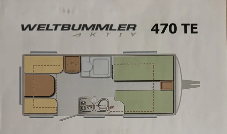 Grundriss Tag TEC Weltbummler 470 TE Perfekter Zustand