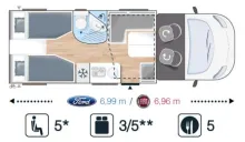 Grundriss Tag Chausson Teilintegrierte 627GA Titanium Premium sofort verfügbar