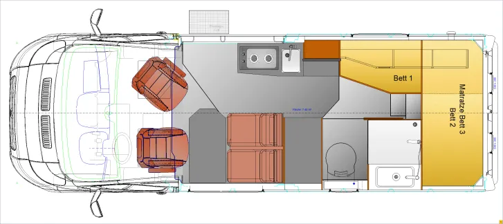 Grundriss Tag Peugeot Boxer 2,0 HDi Top Ausstattung