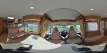 360° Innenansicht Carado T 348 Hubbett, Solar, Wechselrichter