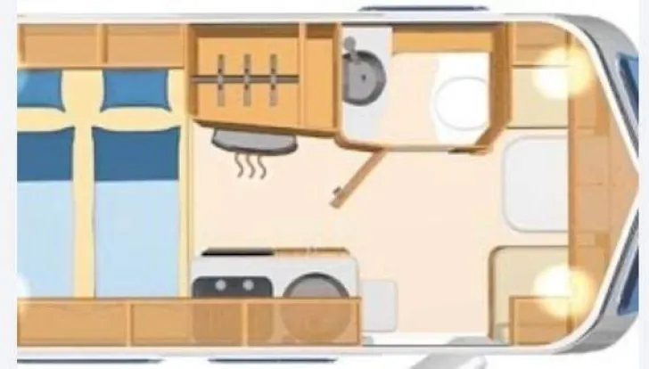 Grundriss Tag Hymer Eriba Touring 530 GT Top Zustand, Autark