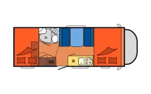 Grundriss Tag Hobby SIESTA De Luxe A70 GM gut gepflegt