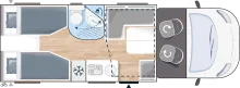 Grundriss Tag Chausson Teilintegrierte 627GA Titanium Premium WENIG KM! - TOP GEPFLEGT