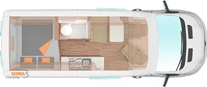 Grundriss Tag Weinsberg CaraTour Ford 600 MQ Junger Gebrauchter 2500 KM