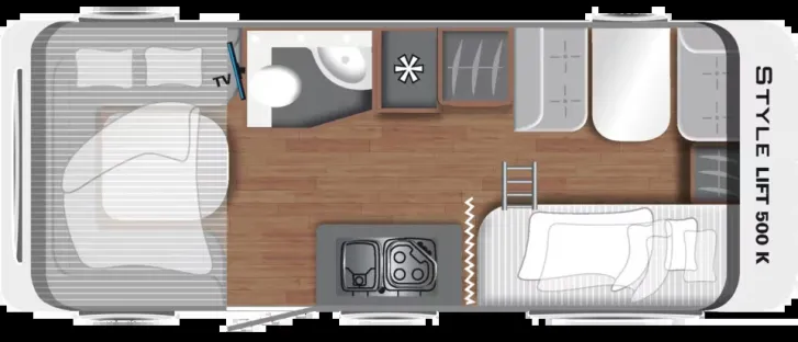Grundriss Tag LMC Style 500 K Lift| Queensbett Mover Autark