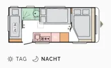 Grundriss Nacht Adria Altea 542 PK | Mover | Etagenbett