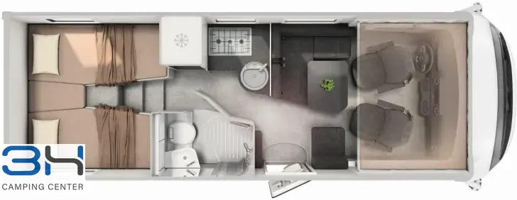 Grundriss Tag Hymer B-Klasse MC I 600 Bugstauschränke,Hubstützen uvm
