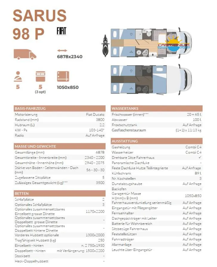 Fahrzeugbild Rimor Sarus 98 P*Einzelbett*Markise*Fahrradt #32