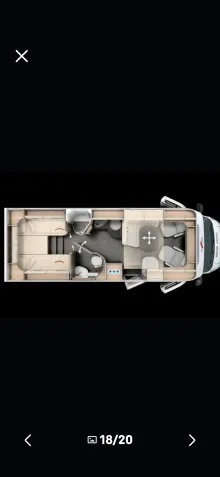 Grundriss Tag Malibu T 490 LE Hubstützen/Automatik/18 Zoll/