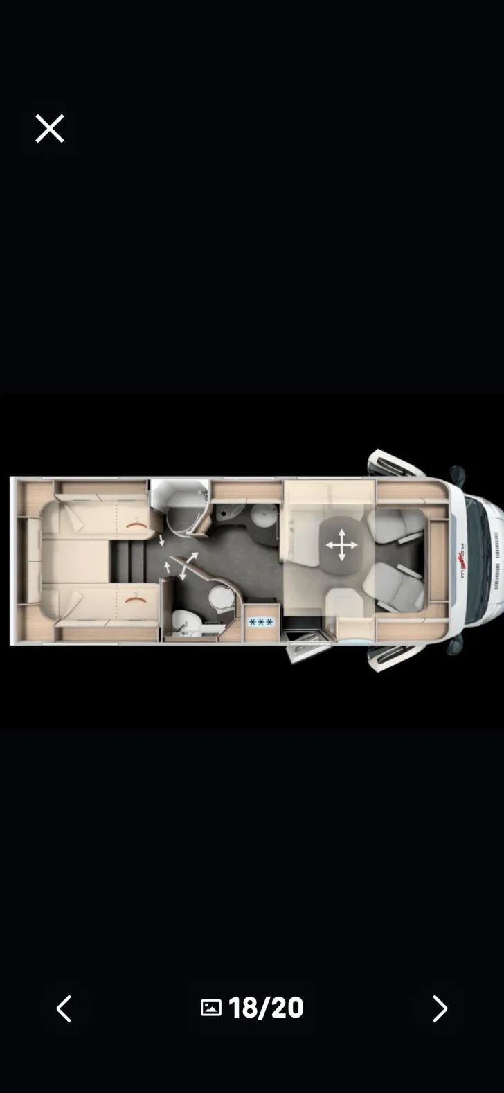 Grundriss Tag Malibu T 490 LE Hubstützen/Automatik/18 Zoll/
