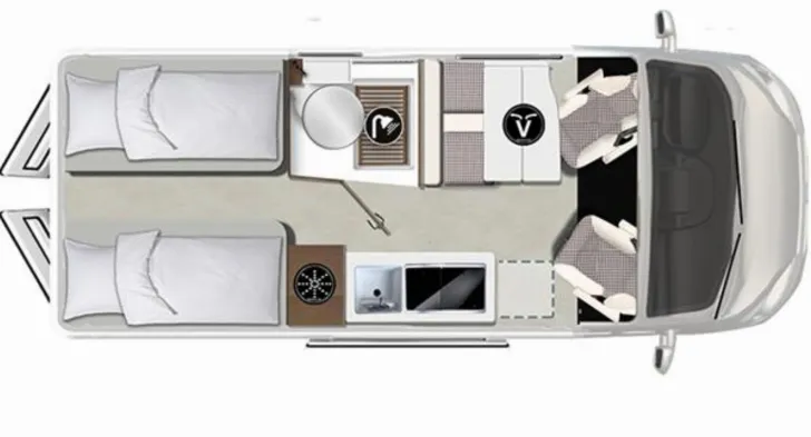 Grundriss Tag Karmann Mobil Davis Lifestyle DA 620 LS *ACC*AUTOMATIK*SOLAR*