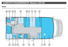Grundriss Tag VW Sonstige LT 35 Karmann Missouri 635 SD