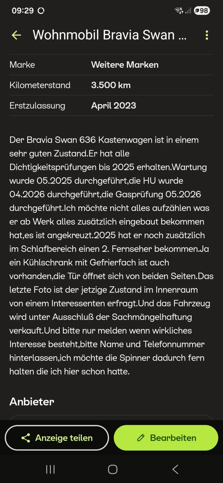 Fahrzeugbild Bravia Mobil Swan 636 Sehr gut gepflegt #10