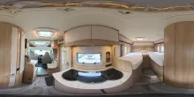 360° Innenansicht LMC V 643 G, 65 Years, 2xSolar, SAT, TV, Markise