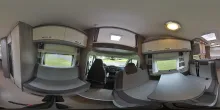 360° Innenansicht Hobby Optima ONTOUR A70 GFM Solar, Fahrradträger