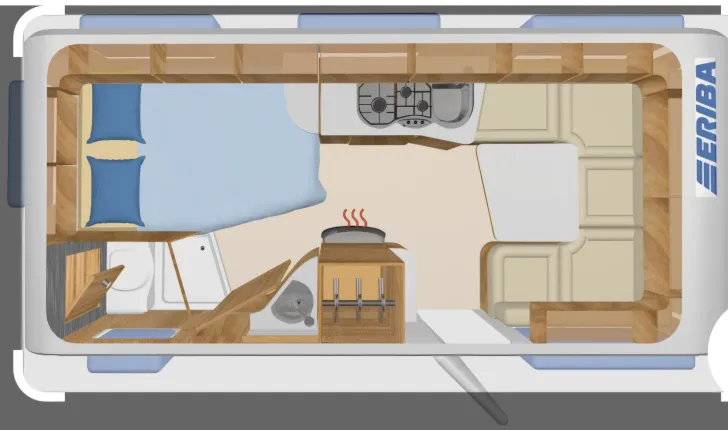 Grundriss Tag Hymer Eriba Nova GL 465 GL Sehr komfortabel und gepflegt