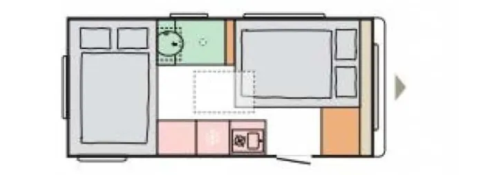 Grundriss Nacht Adria Altea 472 KP Mover, Dachklima, Vorzelt