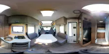360° Innenansicht Carado T 459 Pro+, Autom., Solar, TV, LTE, 3. Bett, Ofen