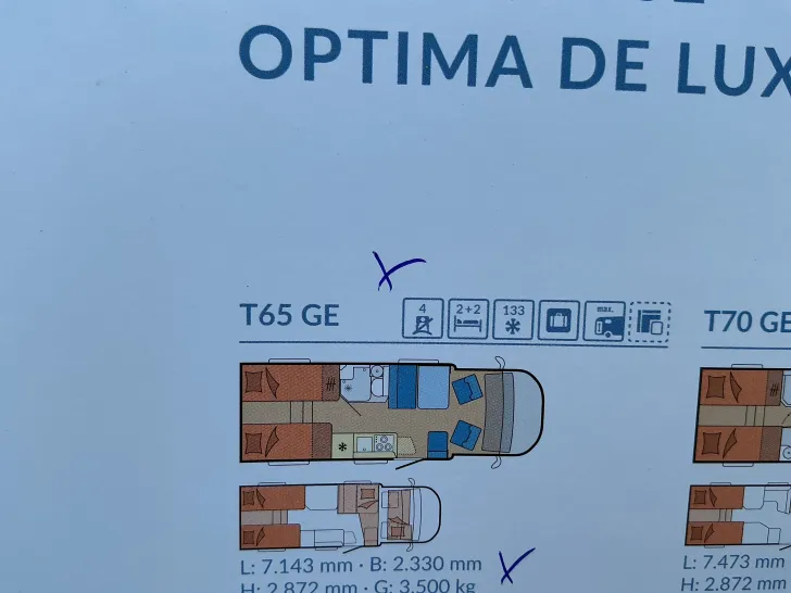 Grundriss Tag Hobby Optima De Luxe T65 GE Top top in Ordnung, die Reise