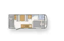 Grundriss Tag Dethleffs Camper 530 FSK Wenig gebraucht
