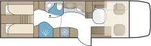 Grundriss Tag Kabe Travel Master Imperial i910 GB 170PS/Autom/Markise/AHK/Mikrowelle/Hubbett