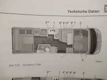 Grundriss Nacht Bürstner Ixeo I 744 sehr gepflegt