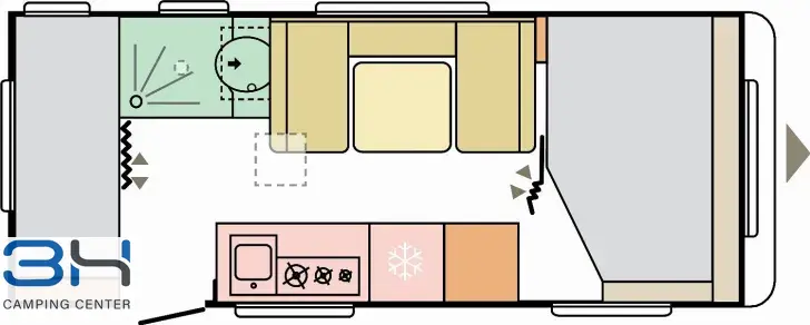 Grundriss Tag Adria Altea 542 PK (2. Stockbetten)