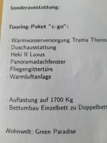 Grundriss Nacht Dethleffs c' go 515 RE Gut gepflegt