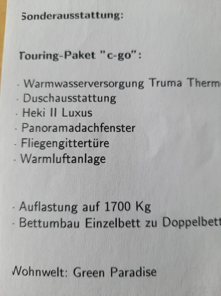 Grundriss Nacht Dethleffs c' go 515 RE Gut gepflegt
