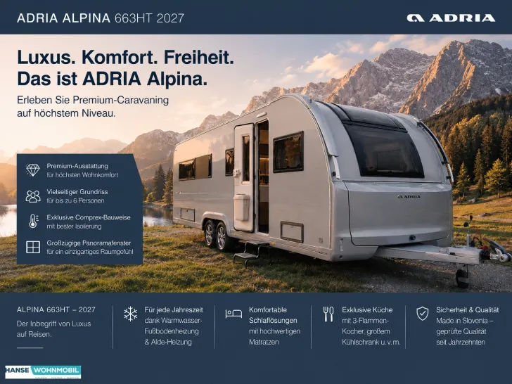 Fahrzeugbild Adria ALPINA 663 HT 2027 Leder I Okt. 26 #1