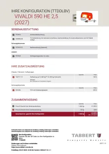 Fahrzeugbild Tabbert Vivaldi 590 HE 2.5 Zuladung über 800 kg #7