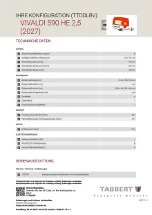 Fahrzeugbild Tabbert Vivaldi 590 HE 2.5 Zuladung über 800 kg #12
