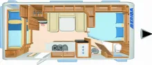 Grundriss Tag Hymer Eriba Exciting 560 Family gut gepflegt