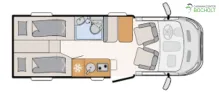 Grundriss Tag Dethleffs Globebus go T45 Tageszulassung  / Markise / Bettauszug