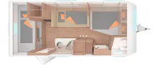 Grundriss Nacht Weinsberg CaraOne 500 FDK Modell 2026