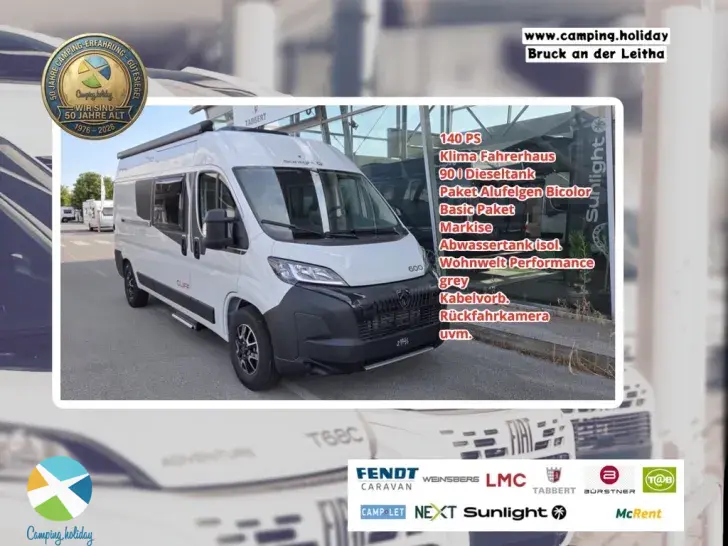 Schräg Vorne Sunlight Camper Van Cliff 600